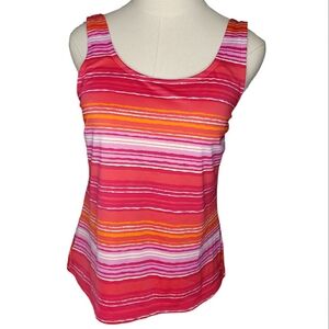 LL Bean SPF 50 Tankini Top Spripe Padded Vacation Coastal Beach Lake Spring 10